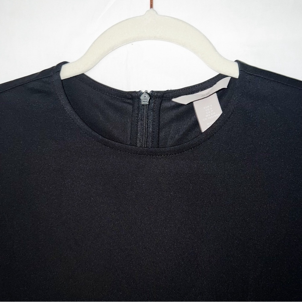 H&M Black Semi-Sheer Basic Workwear Blouse, Size S - Picture 3 of 10